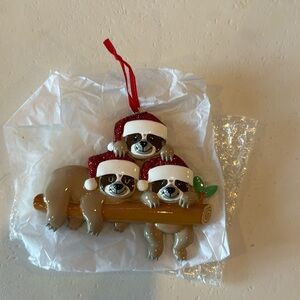 Polar X Personalized Sloth Family of 3  Ornament New